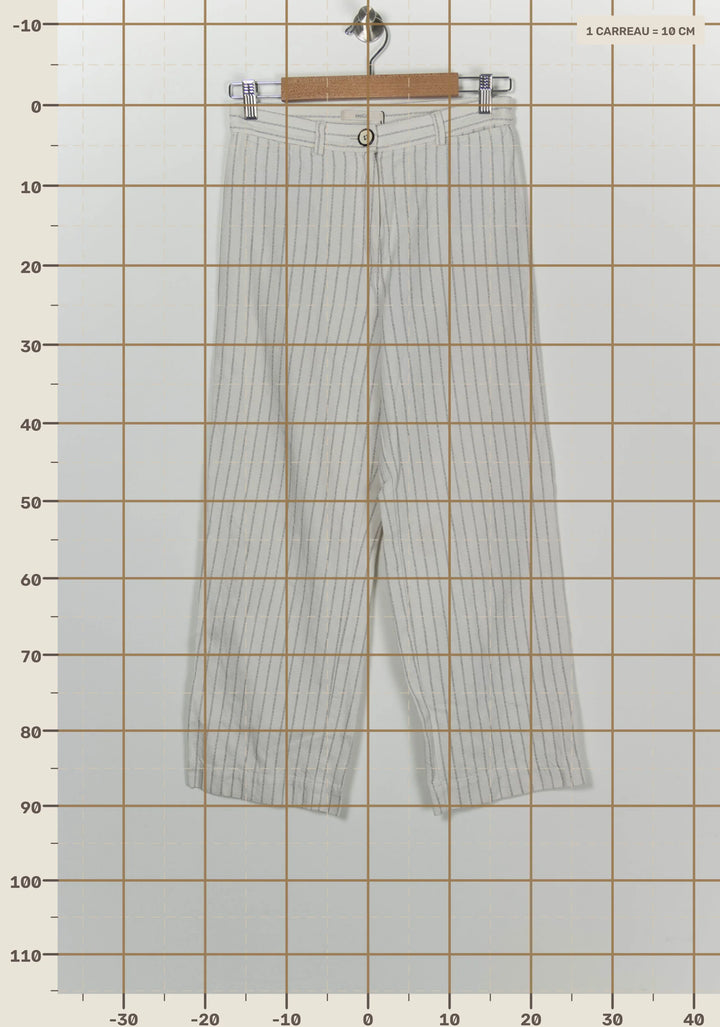 Pantalon Rayé Blanc Et Gris - Taille M/38 de la marque Sessùn | PARAD100223 - Vendu par Paradigme - Image 4