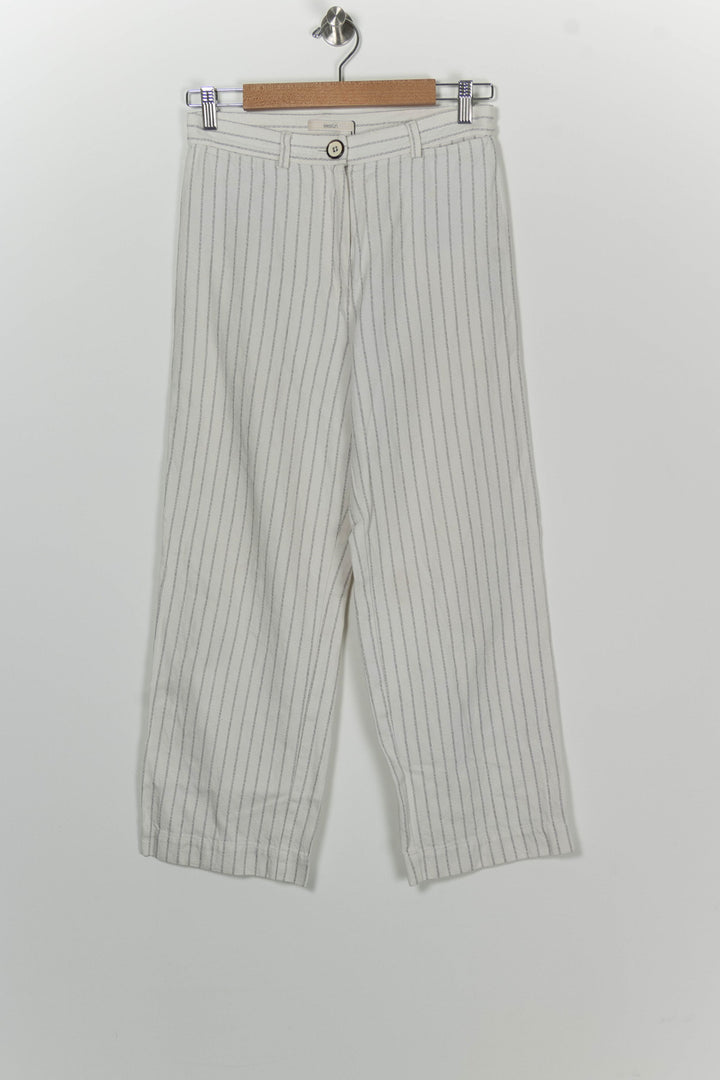 Pantalon Rayé Blanc Et Gris - Taille M/38 de la marque Sessùn | PARAD100223 - Vendu par Paradigme - Image 2