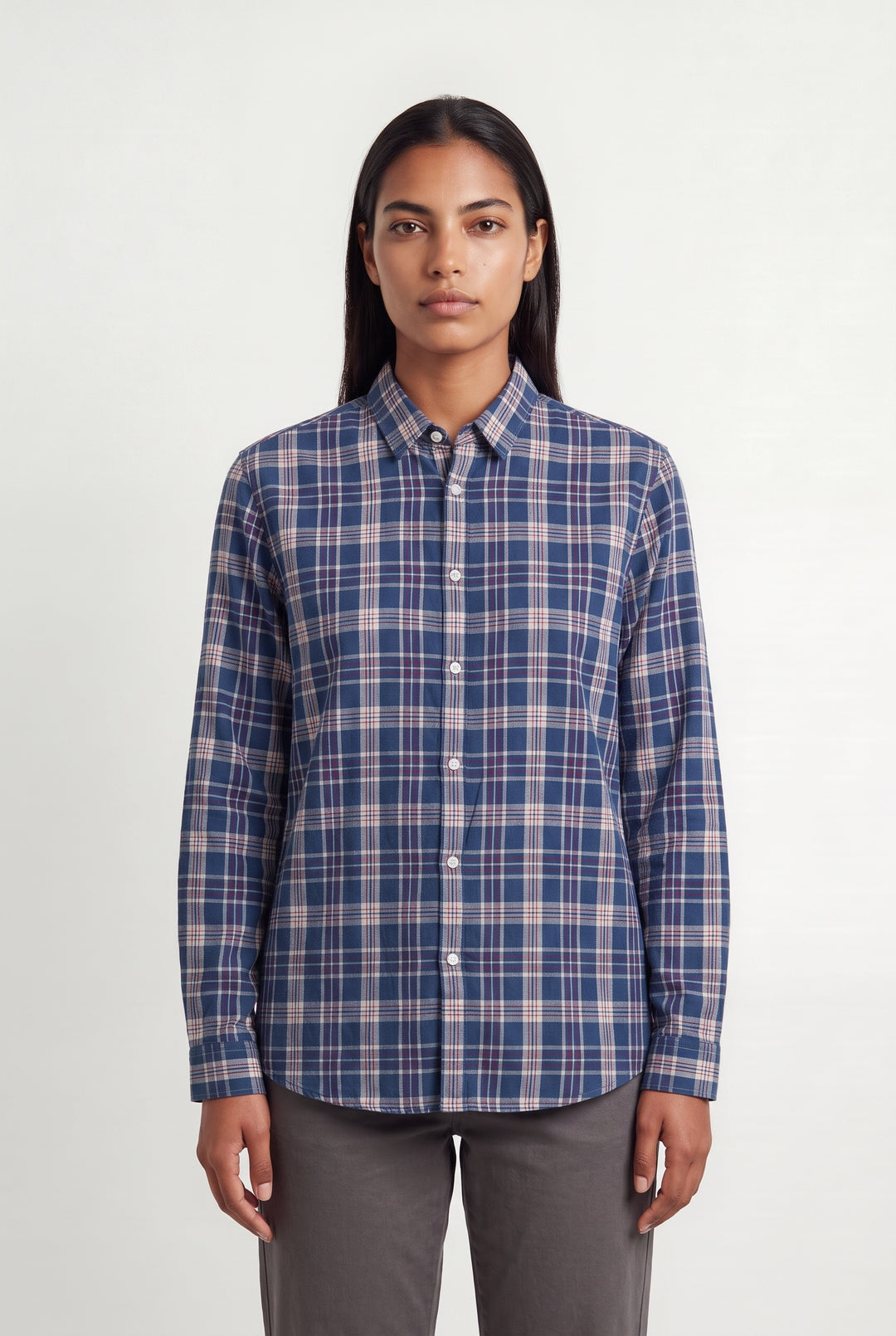 Chemise à Carreaux Bleue et Blanche - Taille L/40 de la marque IKKS | PARAD100227 - Vendu par Paradigme - Image 1