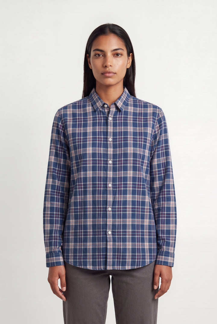 Chemise à Carreaux Bleue et Blanche - Taille L/40 de la marque IKKS | PARAD100227 - Vendu par Paradigme - Image 1