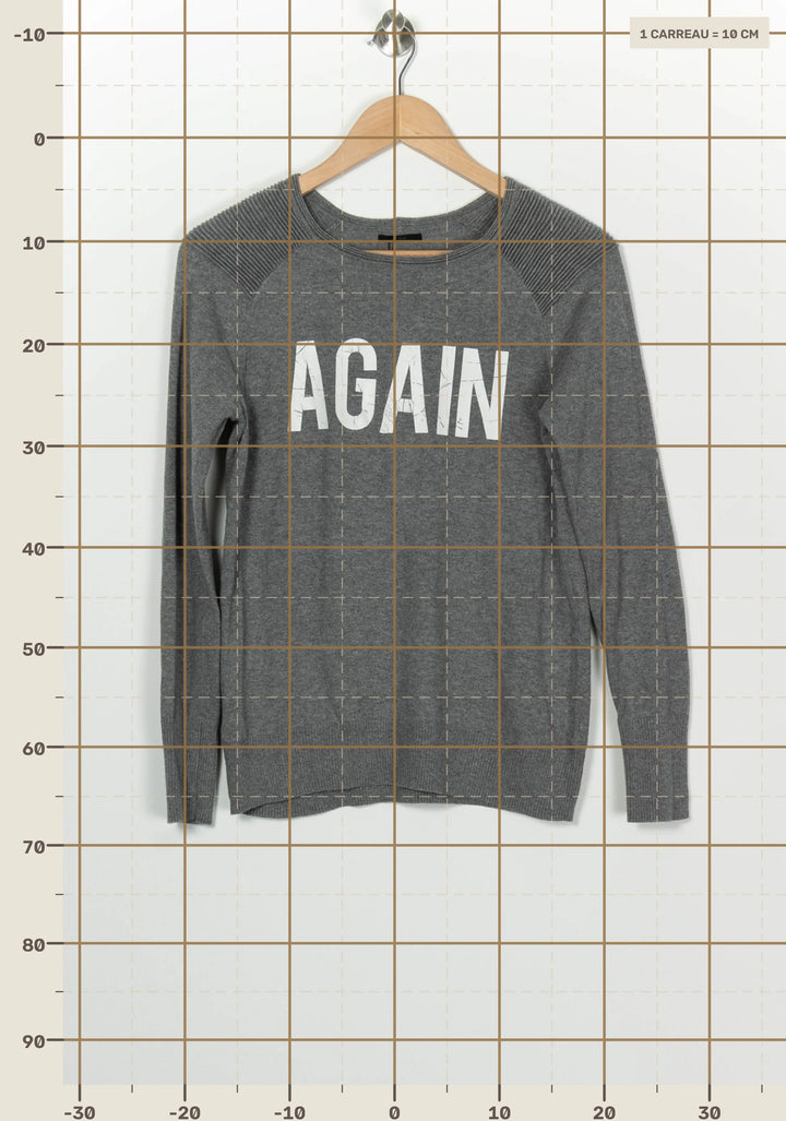 Pull Gris - Taille S/36 de la marque IKKS | PARAD100228 - Vendu par Paradigme - Image 4