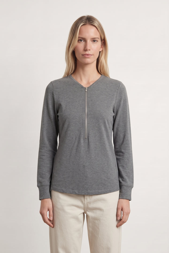Sweatshirt Zippé Gris - Taille S/36 de la marque The Kooples - Sport | PARAD100230 - Vendu par Paradigme - Image 1