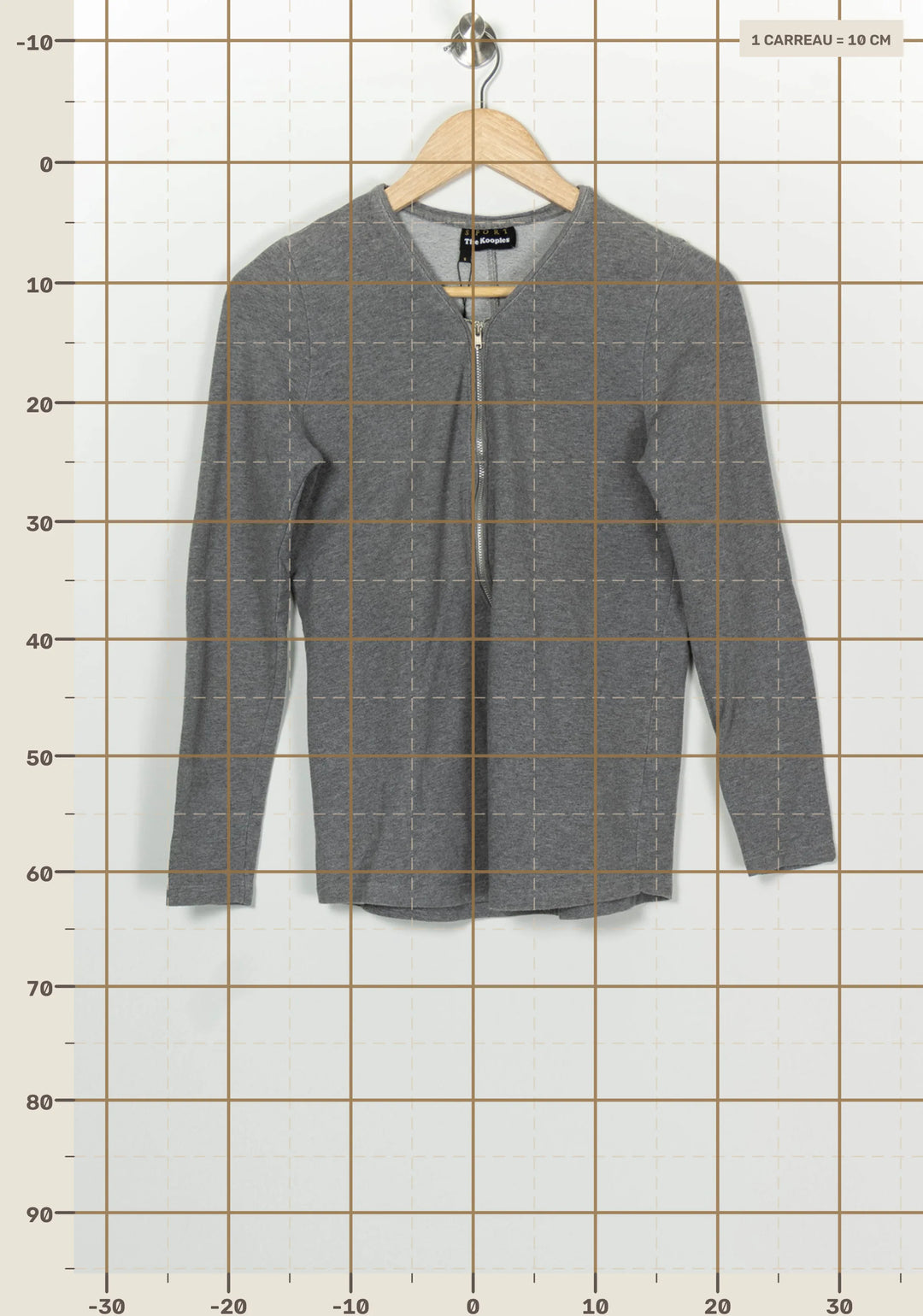 Sweatshirt Zippé Gris - Taille S/36 de la marque The Kooples - Sport | PARAD100230 - Vendu par Paradigme - Image 4