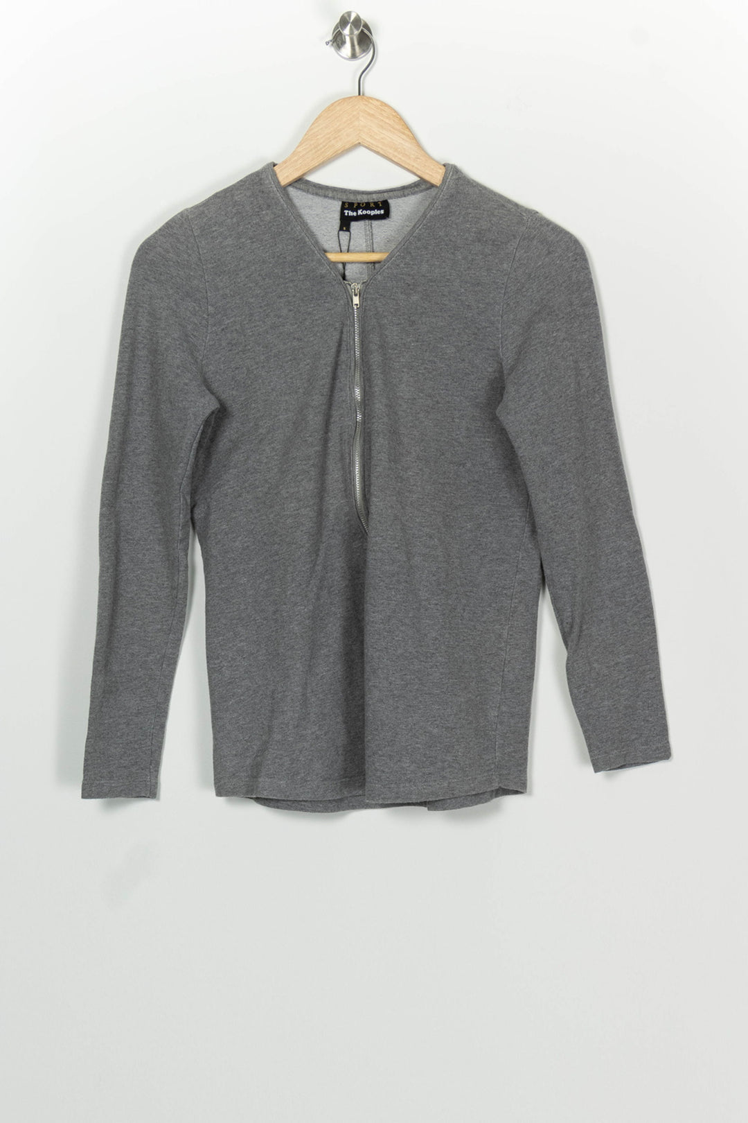 Sweatshirt Zippé Gris - Taille S/36 de la marque The Kooples - Sport | PARAD100230 - Vendu par Paradigme - Image 2