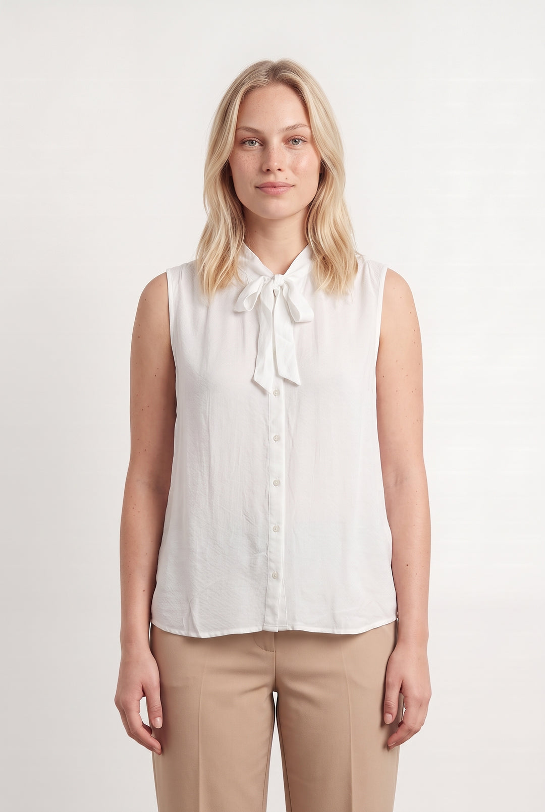 Chemise Sans Manches Blanche - Taille L/40 de la marque Caroll | PARAD100234 - Vendu par Paradigme - Image 1