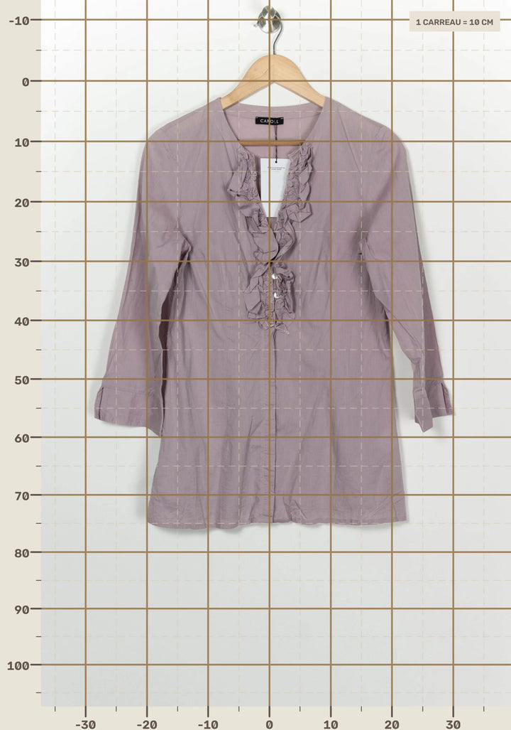 Chemise Violette - Taille L/40 de la marque Caroll | PARAD100236 - Vendu par Paradigme - Image 4