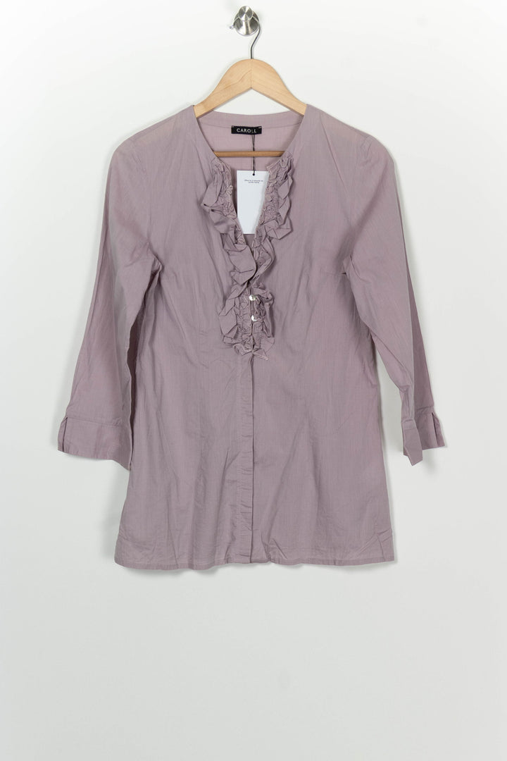 Chemise Violette - Taille L/40 de la marque Caroll | PARAD100236 - Vendu par Paradigme - Image 2