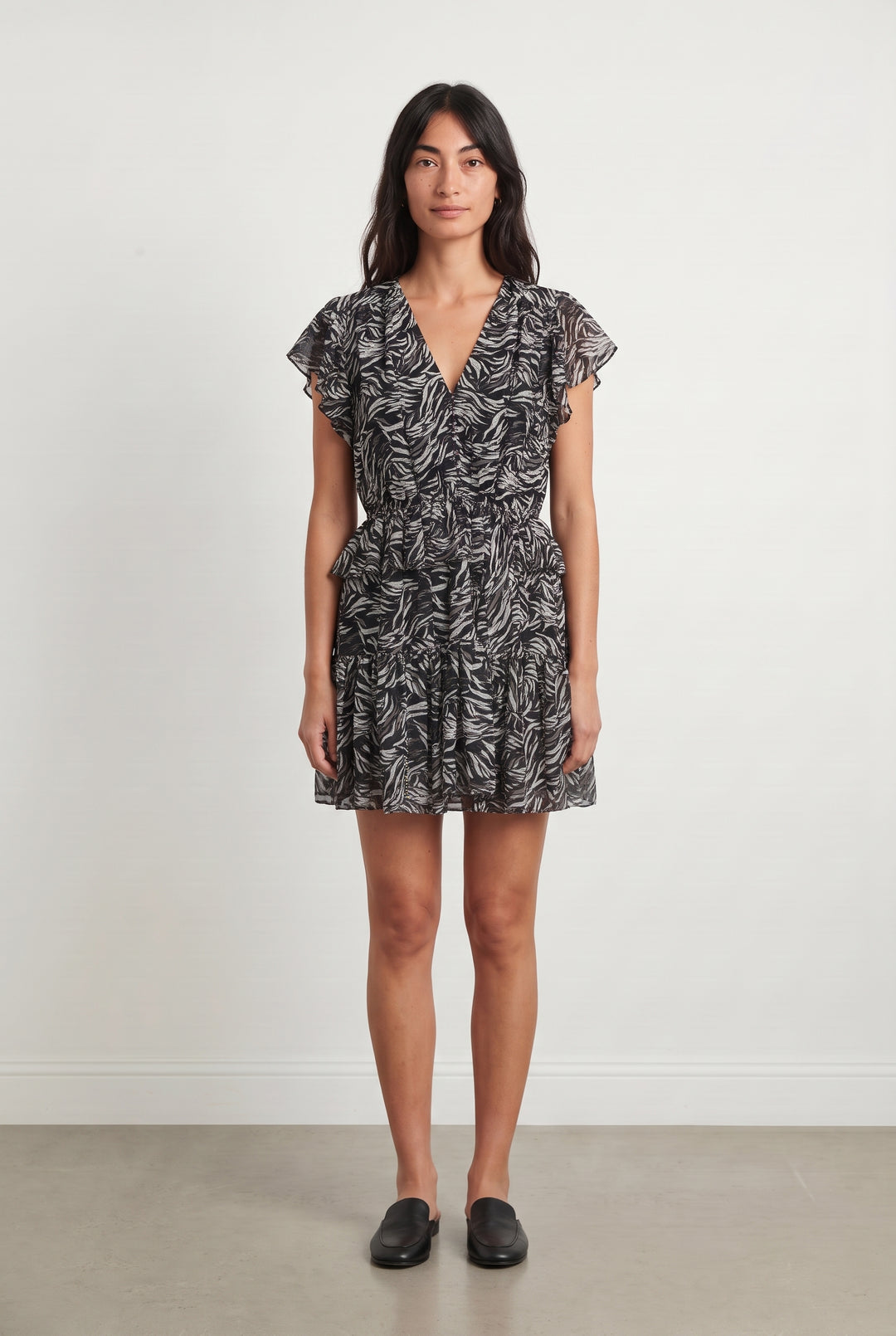 Robe Midi Noire et Grise - Taille XS/34 de la marque The Kooples | PARAD100237 - Vendu par Paradigme - Image 1