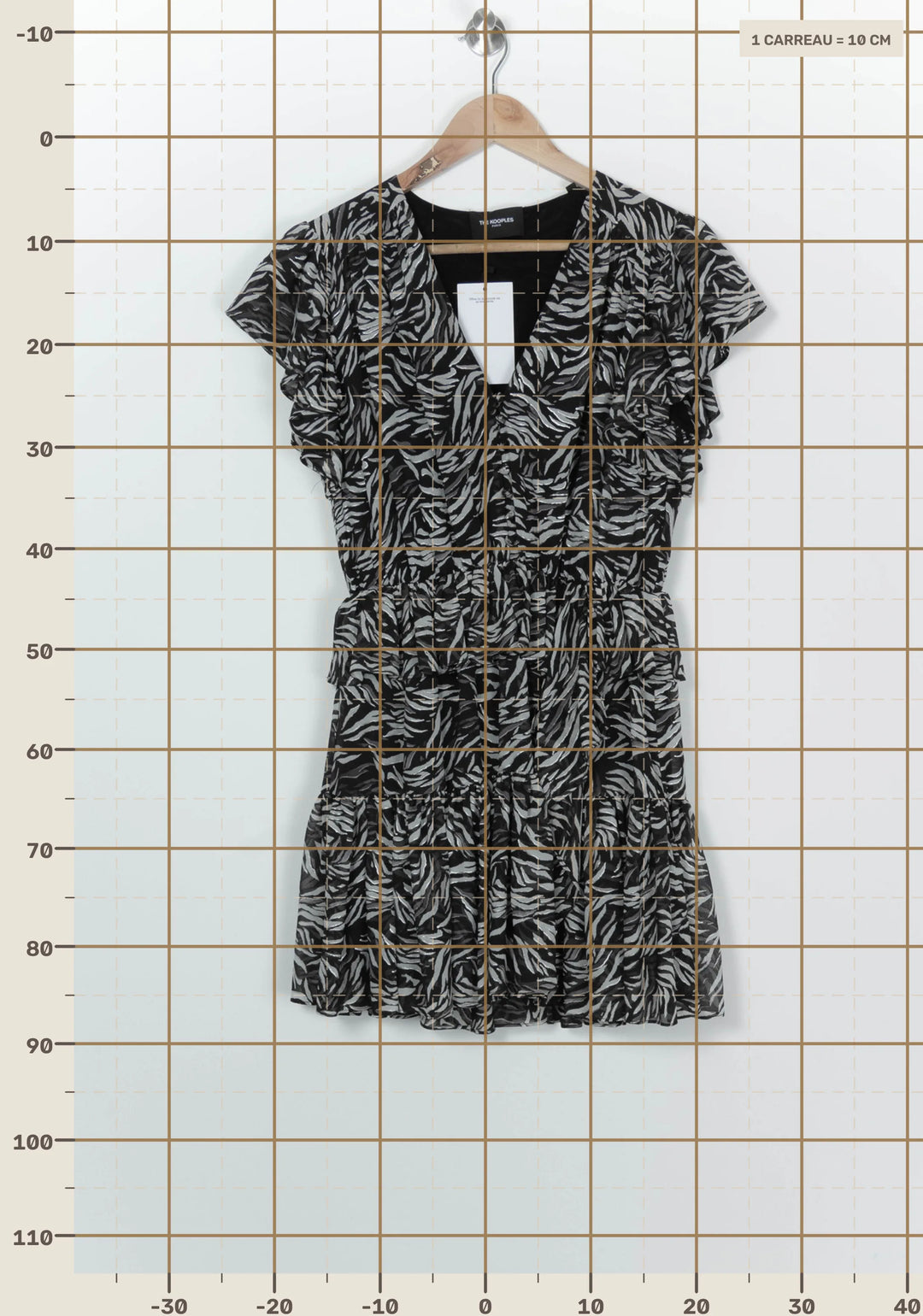 Robe Midi Noire et Grise - Taille XS/34 de la marque The Kooples | PARAD100237 - Vendu par Paradigme - Image 4