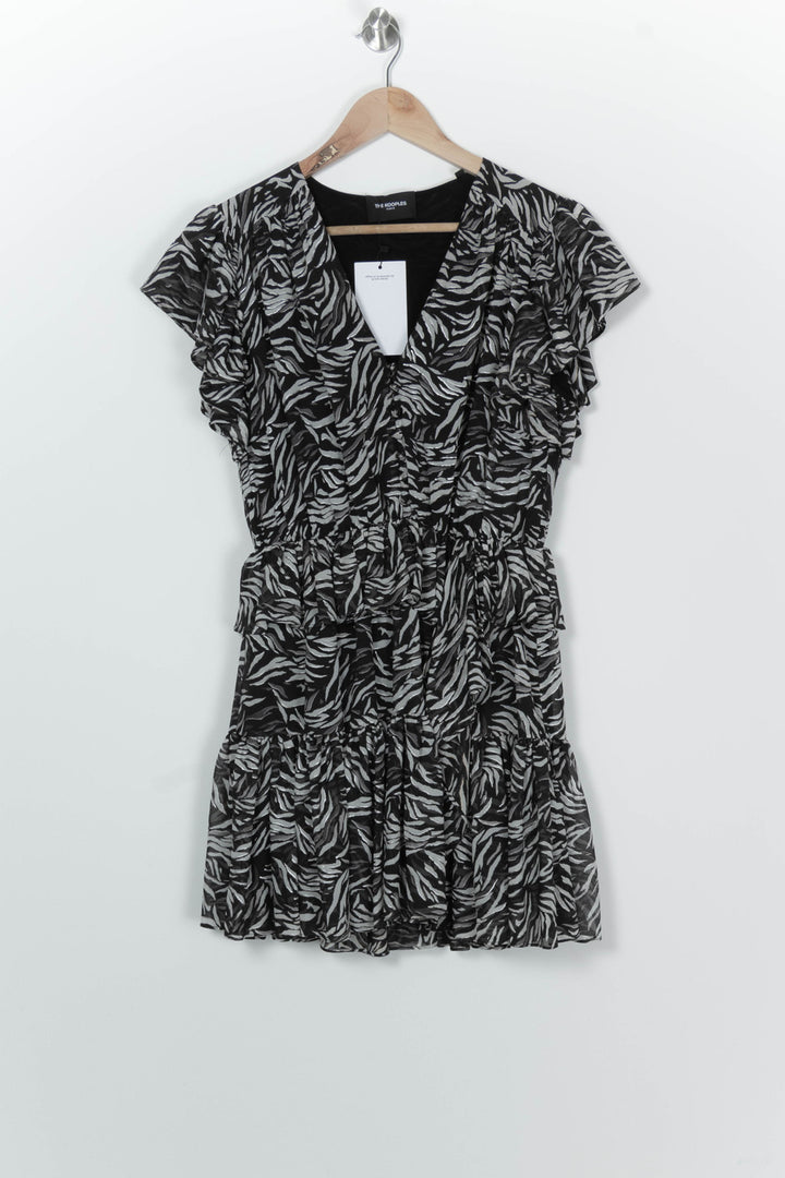 Robe Midi Noire et Grise - Taille XS/34 de la marque The Kooples | PARAD100237 - Vendu par Paradigme - Image 2