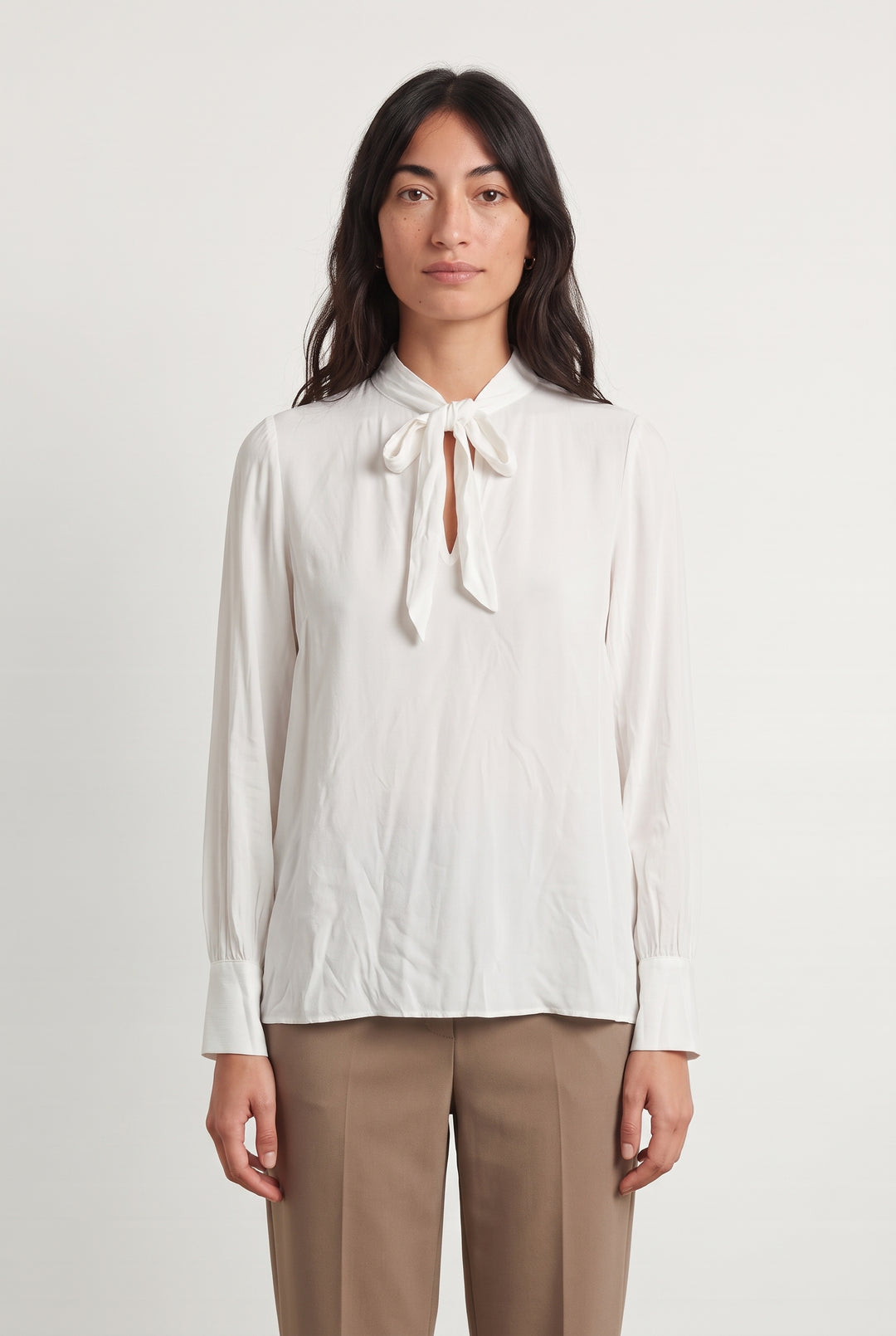 Blouse À Lavallière Blanche - Taille XS/34 de la marque Sud express | PARAD100240 - Vendu par Paradigme - Image 1