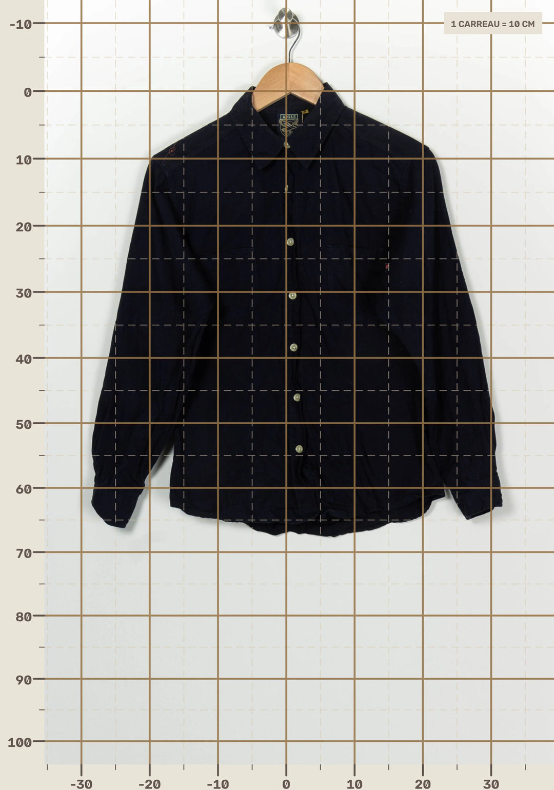 Chemise À Manches Longues Bleu Marine - Taille M/38 de la marque Aigle | PARAD100242 - Vendu par Paradigme - Image 4
