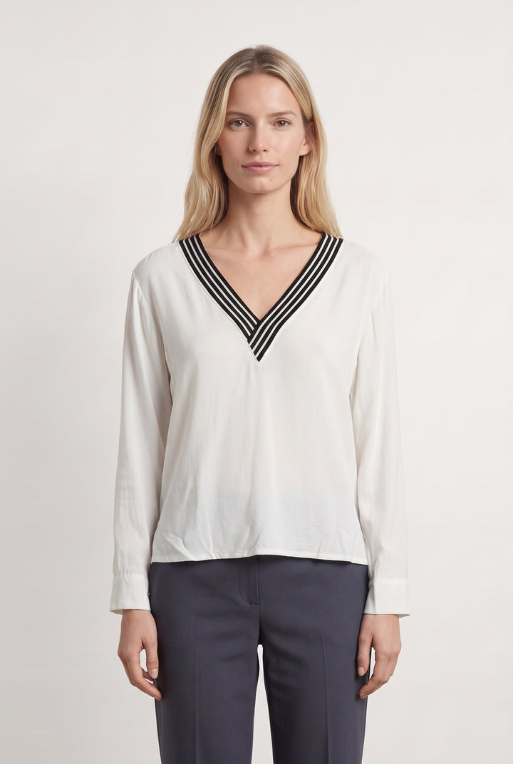 Blouse Blanche et Noire - Taille S/36 de la marque Maje | PARAD100244 - Vendu par Paradigme - Image 1