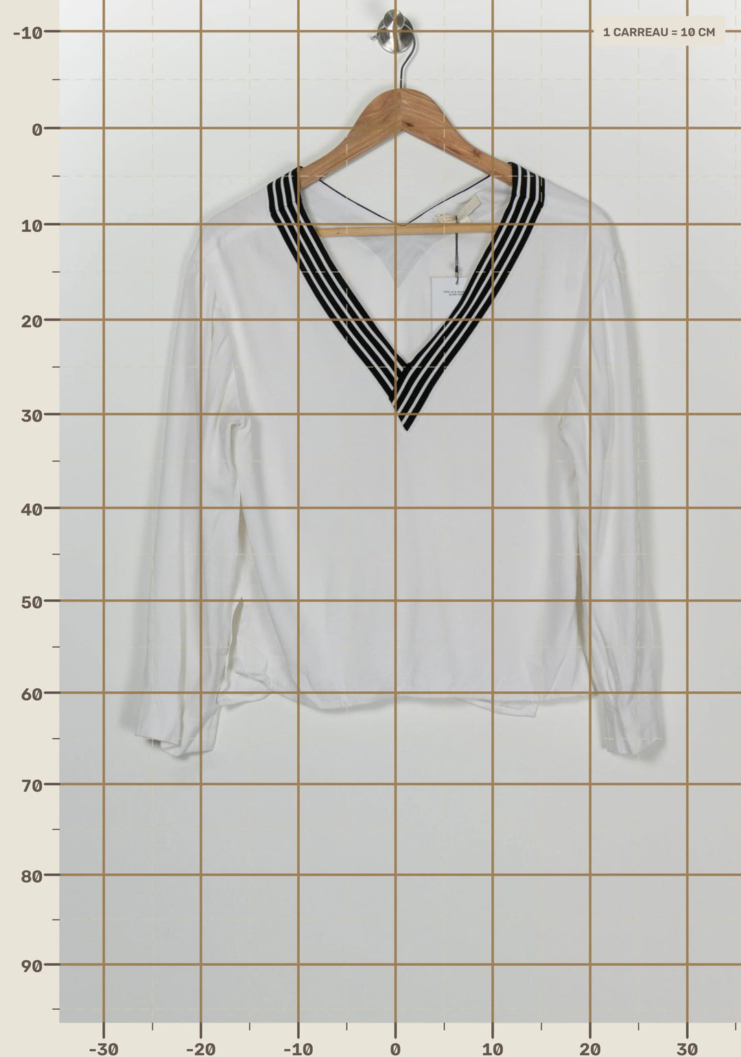 Blouse Blanche et Noire - Taille S/36 de la marque Maje | PARAD100244 - Vendu par Paradigme - Image 4