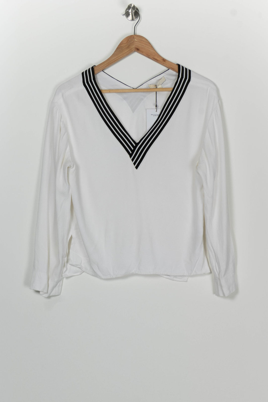 Blouse Blanche et Noire - Taille S/36 de la marque Maje | PARAD100244 - Vendu par Paradigme - Image 2