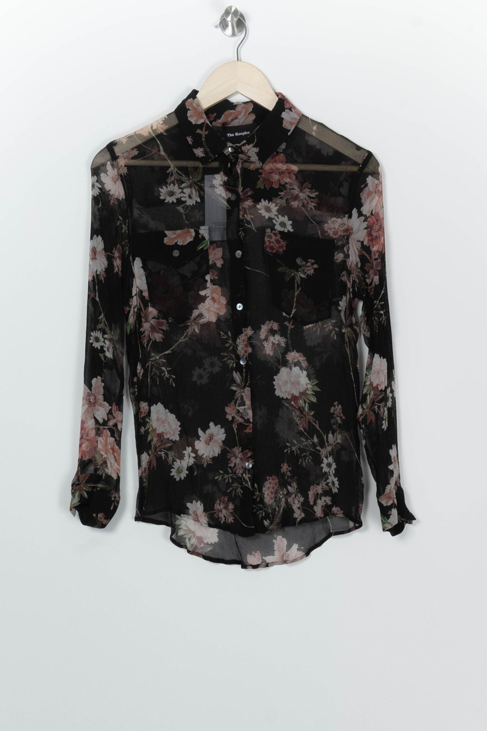Chemise Fleurie Noire et Rose - Taille S/36 de la marque The Kooples | PARAD100250 - Vendu par Paradigme - Image 2