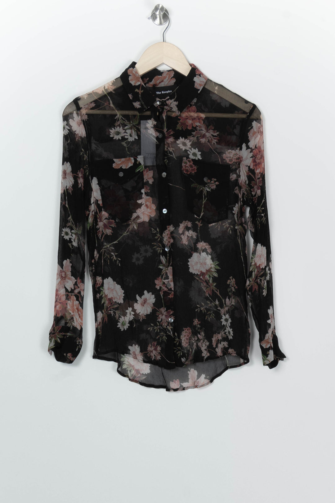Chemise Fleurie Noire et Rose - Taille S/36 de la marque The Kooples | PARAD100250 - Vendu par Paradigme - Image 2
