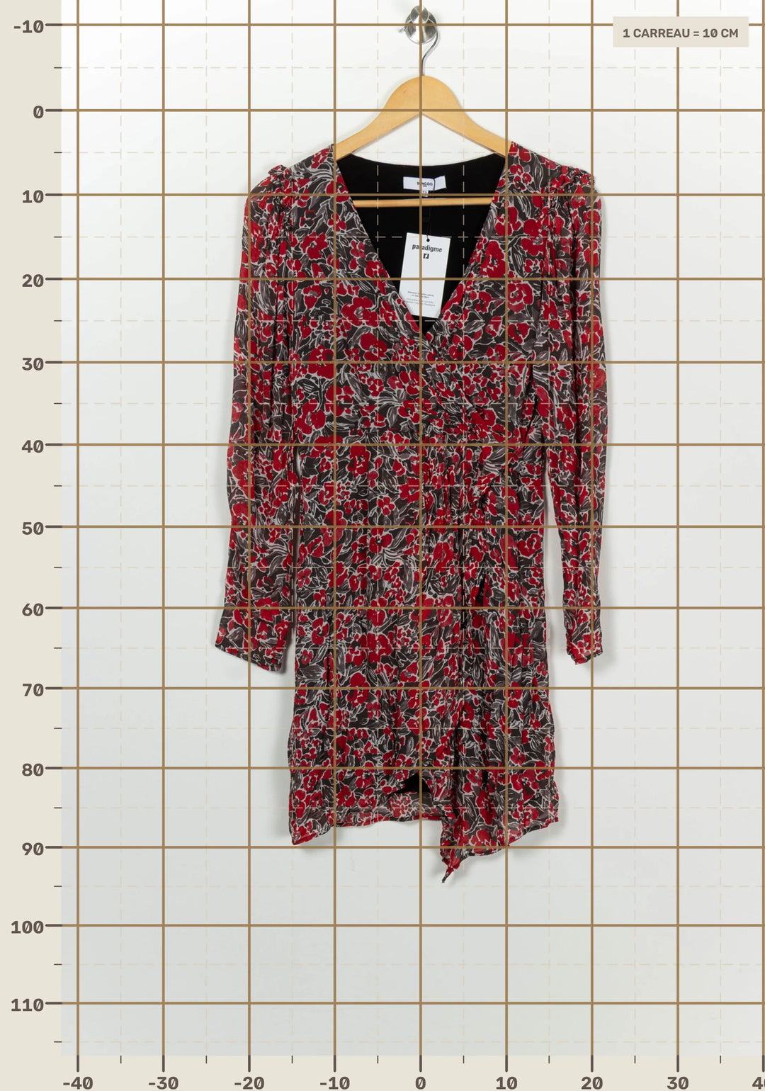 Robe Midi Rouge et Grise - Taille L/40 de la marque Suncoo | PARAD100256 - Vendu par Paradigme - Image 4