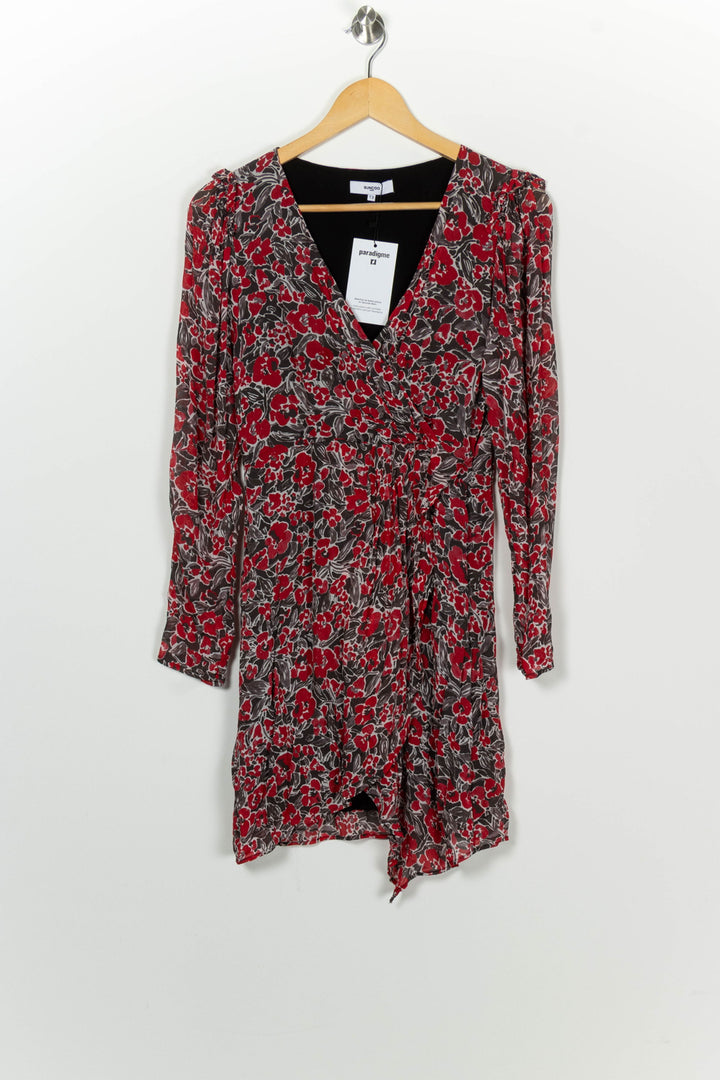 Robe Midi Rouge et Grise - Taille L/40 de la marque Suncoo | PARAD100256 - Vendu par Paradigme - Image 2