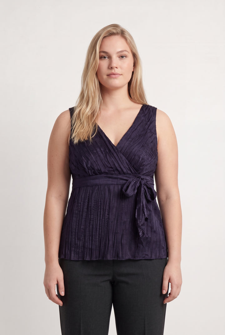 Blouse Cache-Cœur Violette - Taille XXXL/46 de la marque Maison 123 | PARAD100262 - Vendu par Paradigme - Image 1