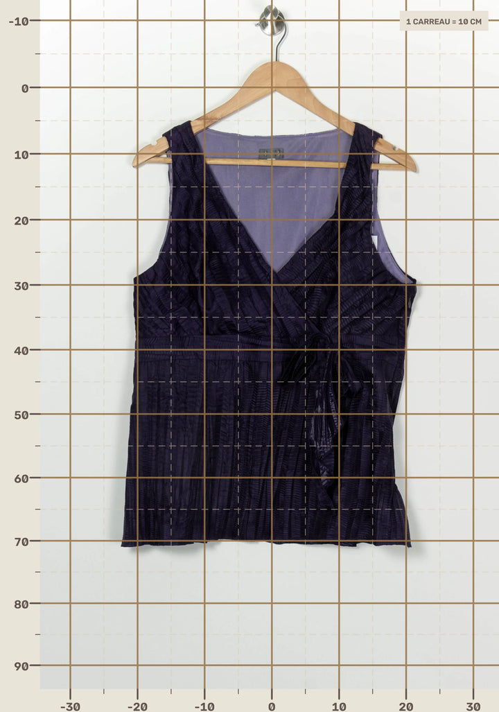 Blouse Cache-Cœur Violette - Taille XXXL/46 de la marque Maison 123 | PARAD100262 - Vendu par Paradigme - Image 4