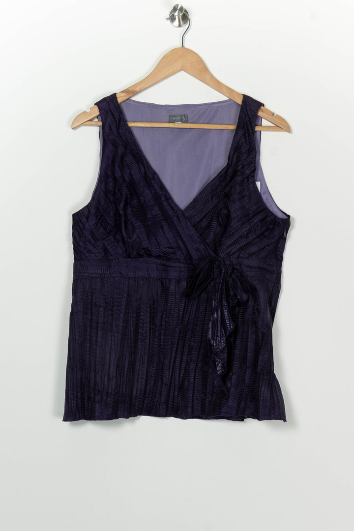Blouse Cache-Cœur Violette - Taille XXXL/46 de la marque Maison 123 | PARAD100262 - Vendu par Paradigme - Image 2