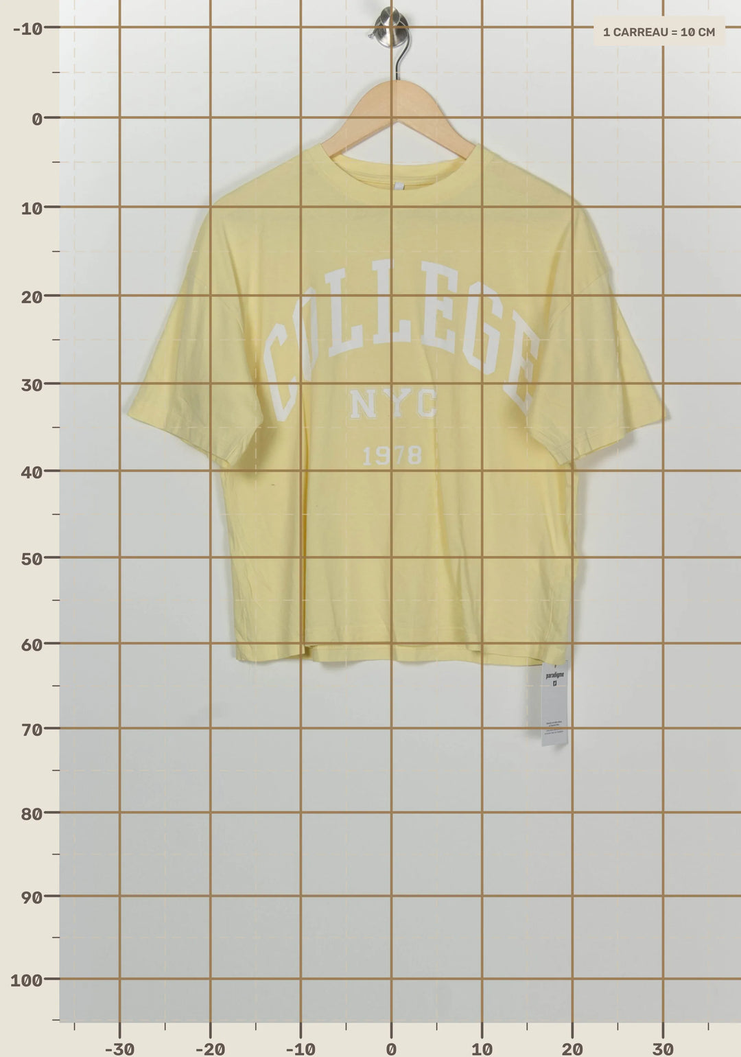 Tee-shirt Jaune pâle - Taille M/38 de la marque Imperial | PARAD100300 - Vendu par Paradigme - Image 4
