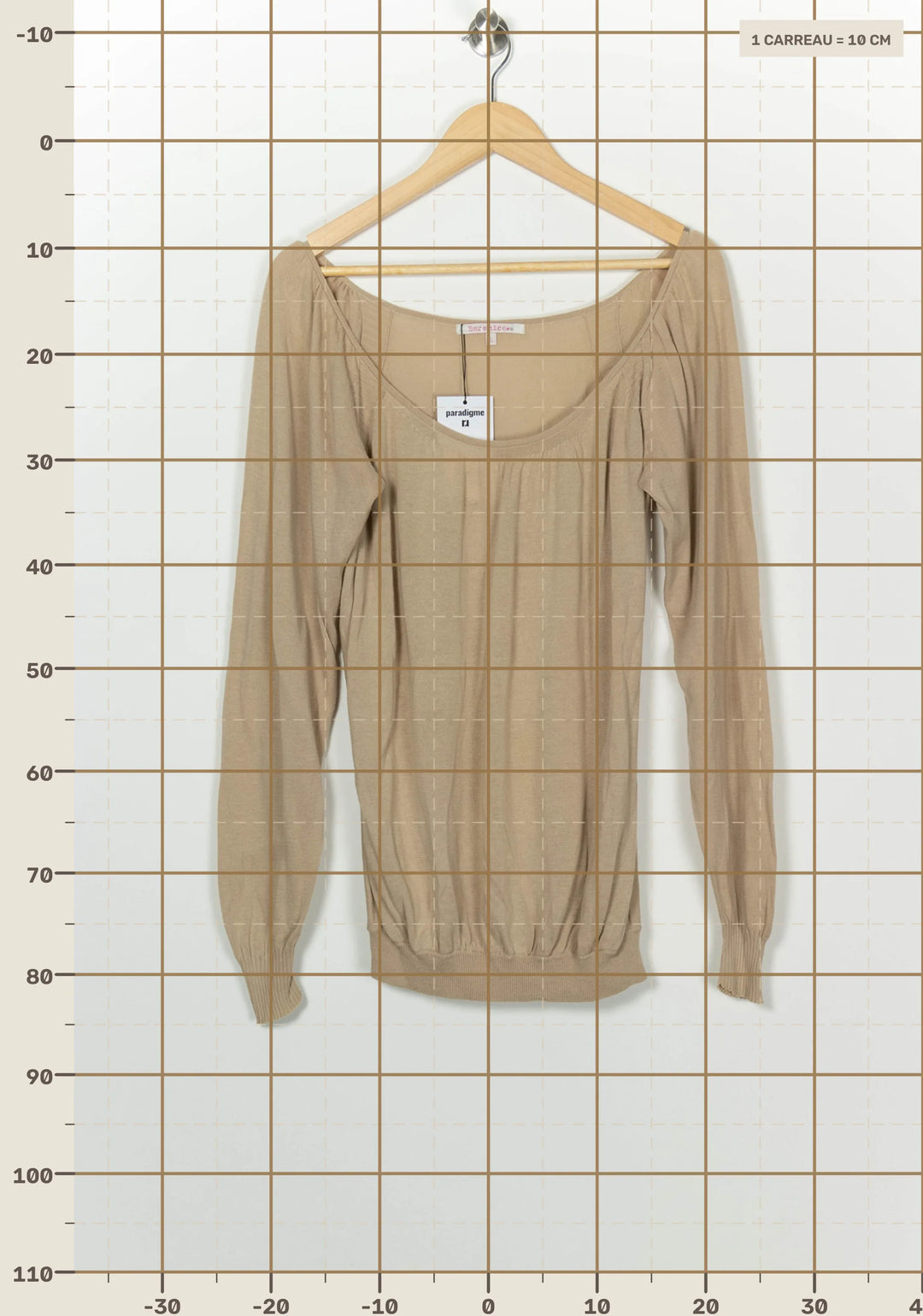 Pull à Manches Longues Beige - Taille S/36 de la marque Bérénice | PARAD100308 - Vendu par Paradigme - Image 4