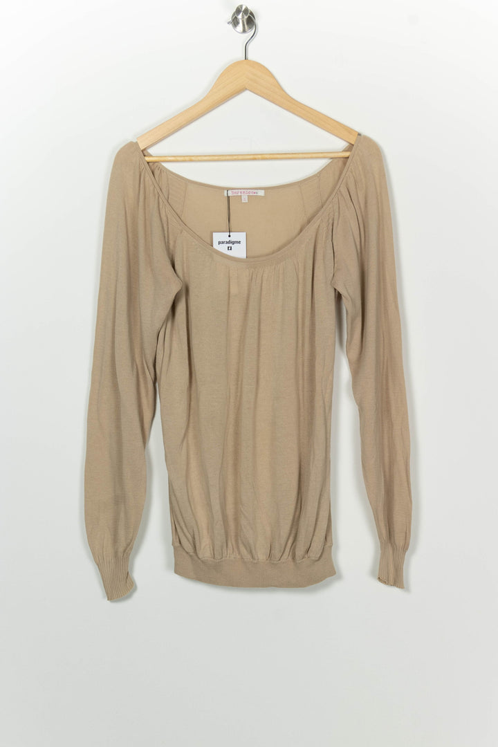 Pull à Manches Longues Beige - Taille S/36 de la marque Bérénice | PARAD100308 - Vendu par Paradigme - Image 2
