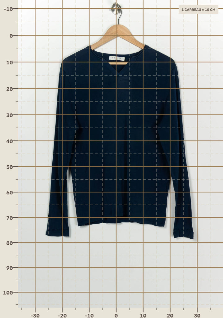 Blouse Bleu Marine - Taille M/38 de la marque Sandro | PARAD100316 - Vendu par Paradigme - Image 4