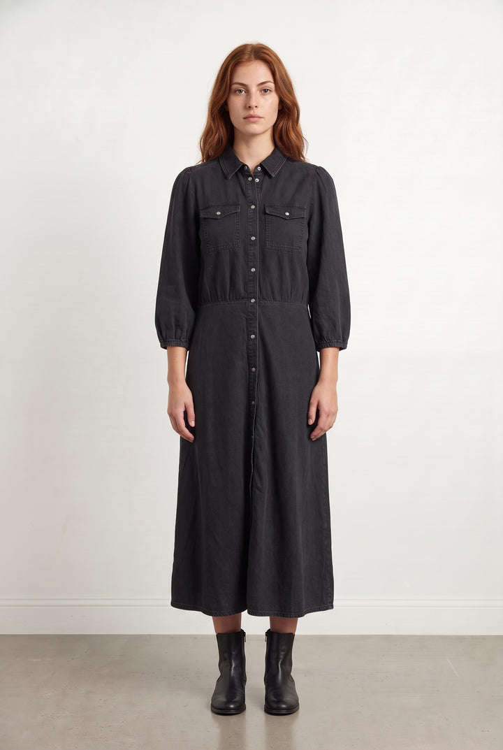 Robe Chemise Longue Noire - Taille M/38 de la marque ba&amp;sh | PARAD100356 - Vendu par Paradigme - Image 1