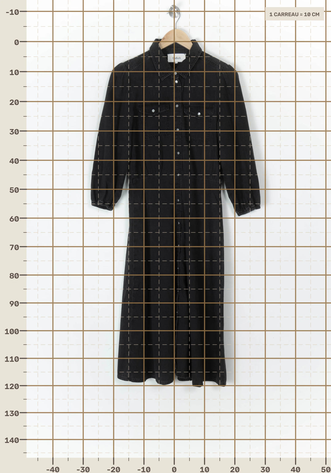Robe Chemise Longue Noire - Taille M/38 de la marque ba&amp;sh | PARAD100356 - Vendu par Paradigme - Image 4