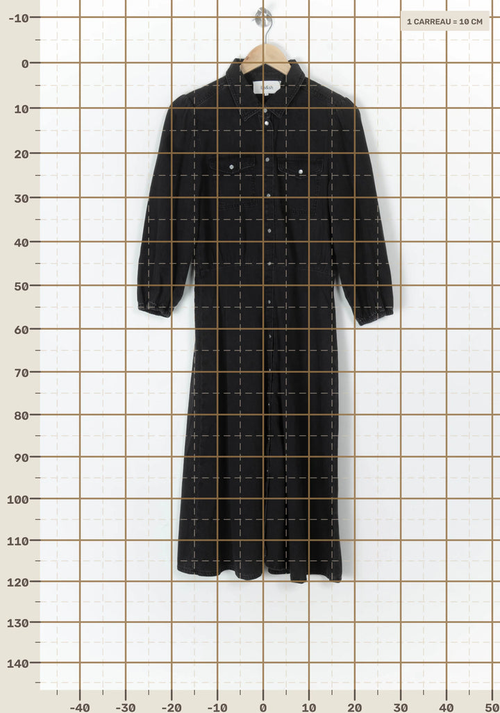 Robe Chemise Longue Noire - Taille M/38 de la marque ba&amp;sh | PARAD100356 - Vendu par Paradigme - Image 4