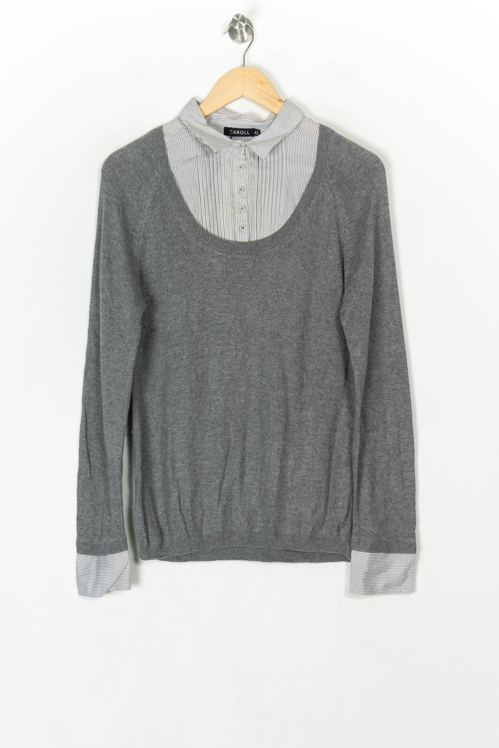 Pull Gris - Taille XL/42 de la marque Caroll | PARAD100362 - Vendu par Paradigme - Image 2
