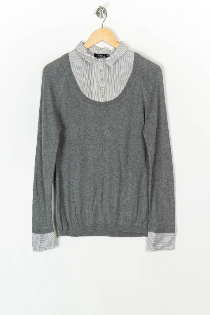 Pull Gris - Taille XL/42 de la marque Caroll | PARAD100362 - Vendu par Paradigme - Image 2