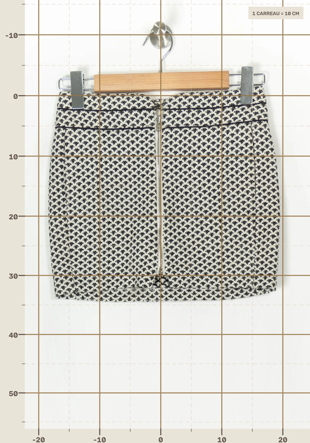 Jupe Courte Blanche et Bleu Marine - Taille XS/34 de la marque ba&amp;sh | PARAD100371 - Vendu par Paradigme - Image 4