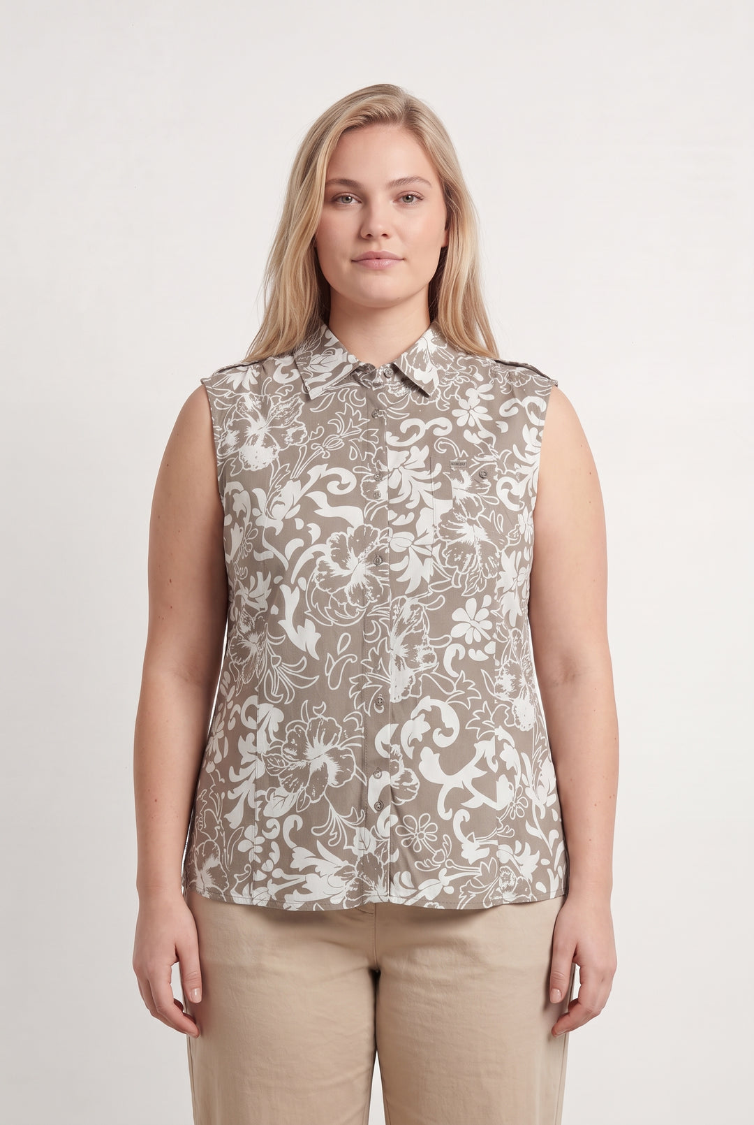 Chemisier Sans Manches Gris et Blanc - Taille XXL/44 de la marque Fusalp | PARAD100372 - Vendu par Paradigme - Image 1