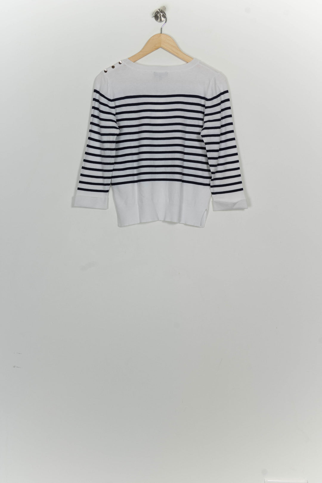 Pull Blanc et Bleu Marine - Taille M/38 de la marque Caroll | PARAD100375 - Vendu par Paradigme - Image 5