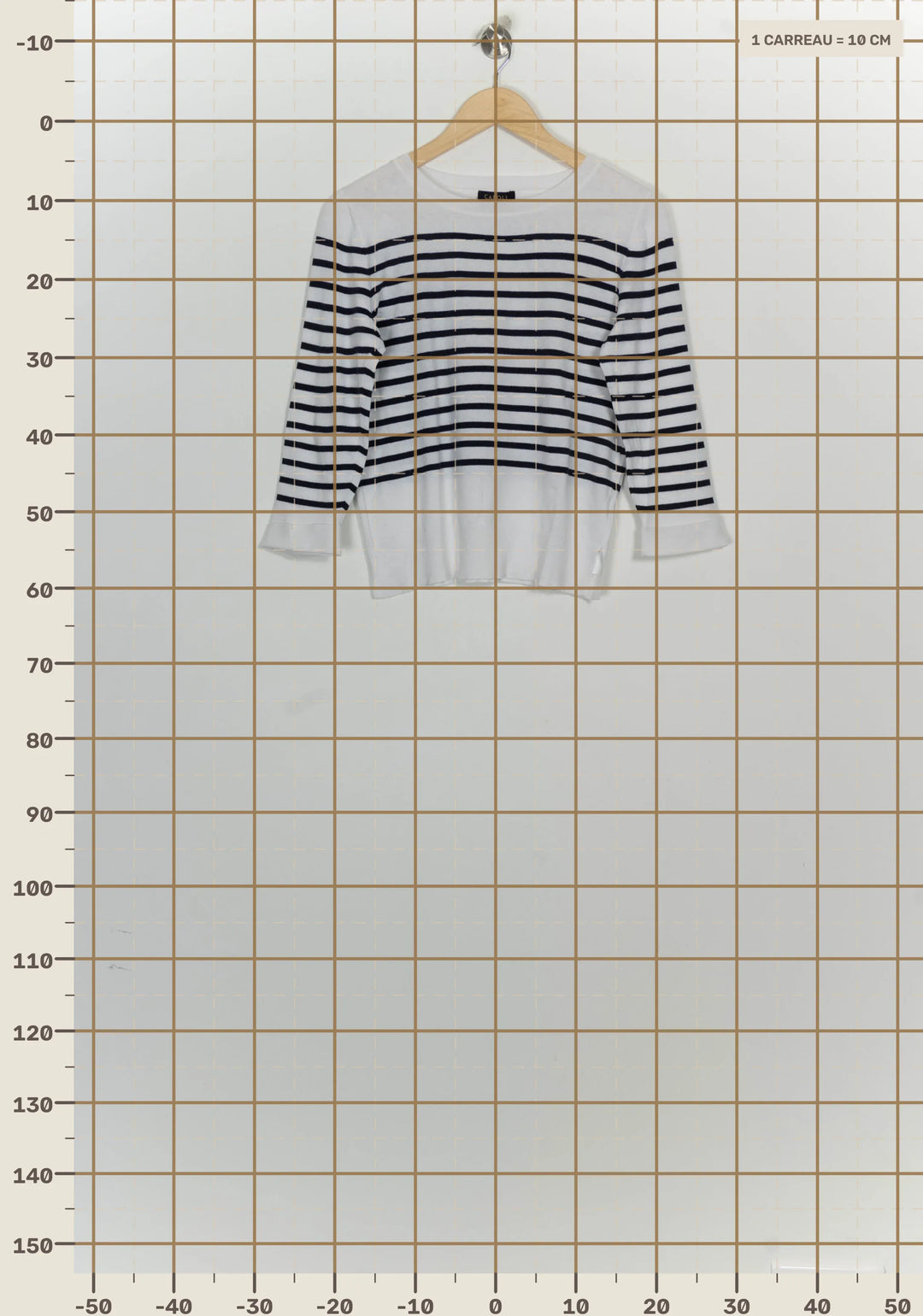 Pull Blanc et Bleu Marine - Taille M/38 de la marque Caroll | PARAD100375 - Vendu par Paradigme - Image 4