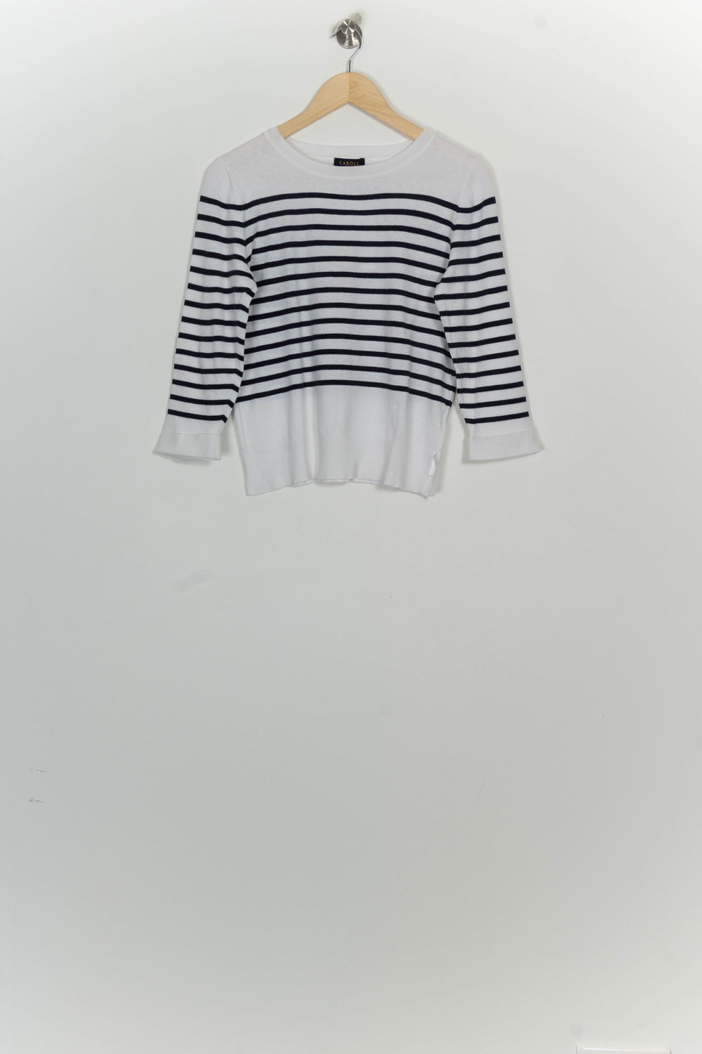 Pull Blanc et Bleu Marine - Taille M/38 de la marque Caroll | PARAD100375 - Vendu par Paradigme - Image 2