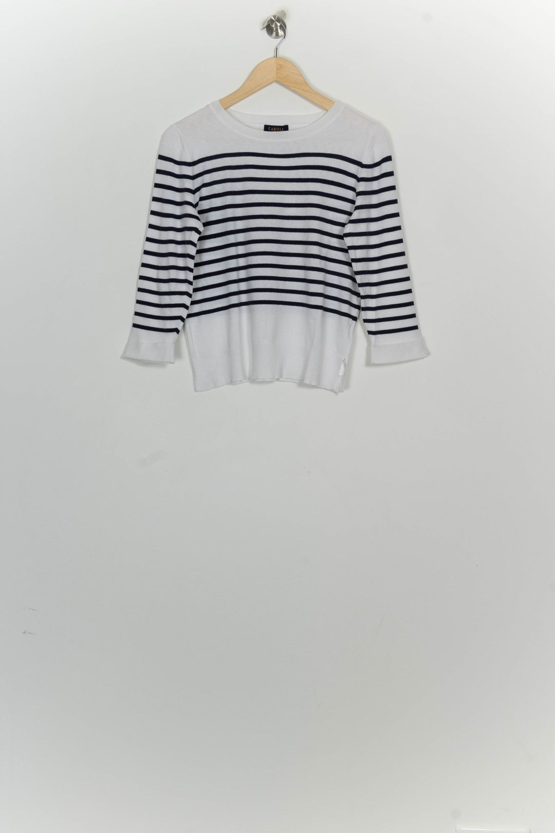 Pull Blanc et Bleu Marine - Taille M/38 de la marque Caroll | PARAD100375 - Vendu par Paradigme - Image 2