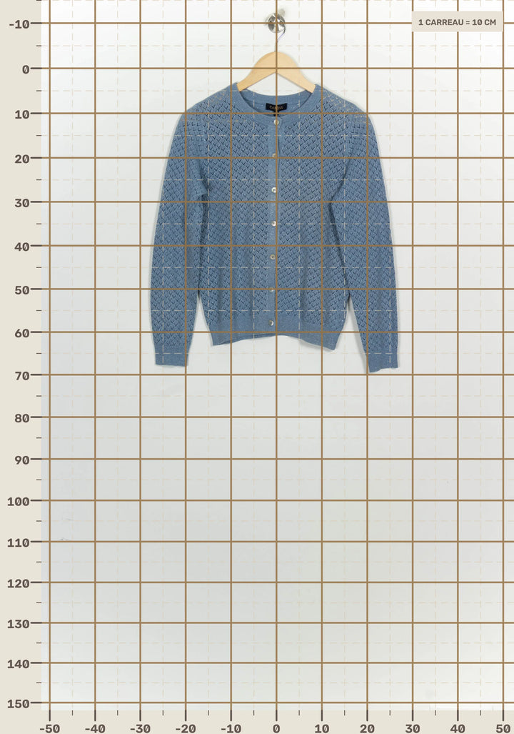 Gilet Bleu】【。 - Taille S/36 de la marque Caroll | PARAD100379 - Vendu par Paradigme - Image 4