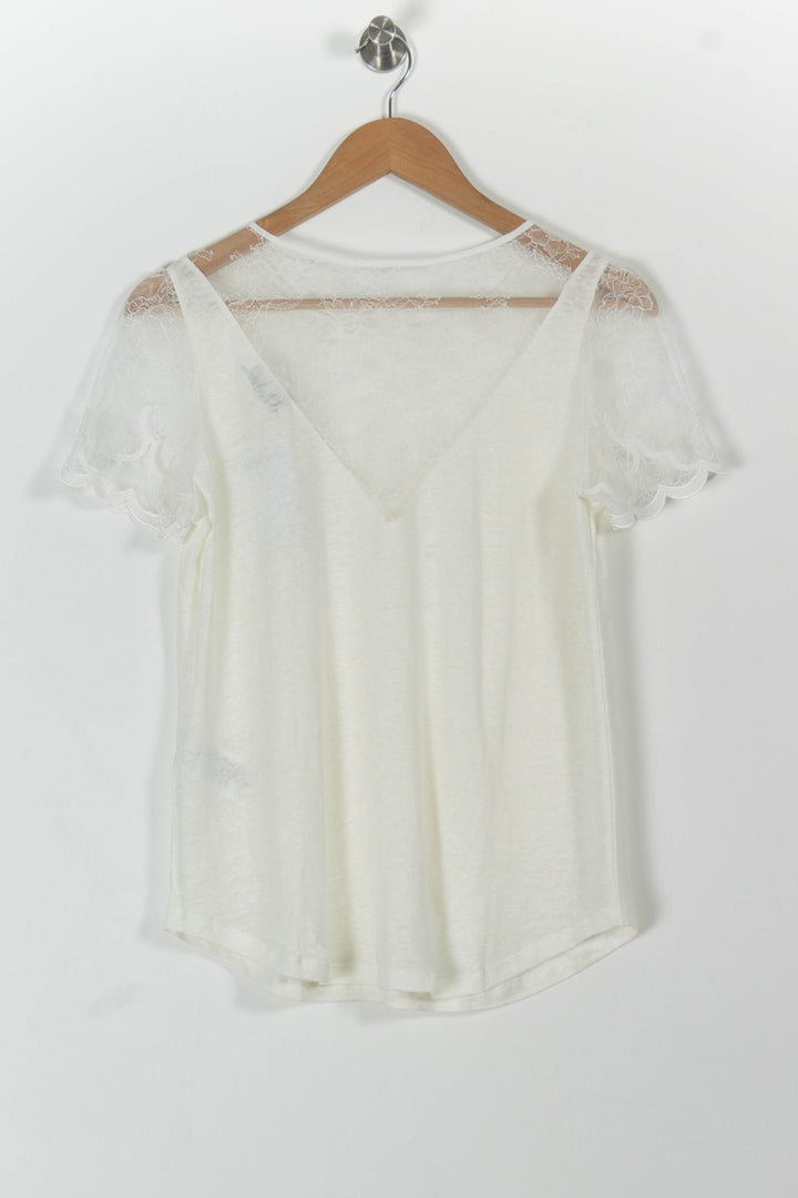 Top Blanc - Taille L/40 de la marque Sandro | PARAD100504 - Vendu par Paradigme - Image 4