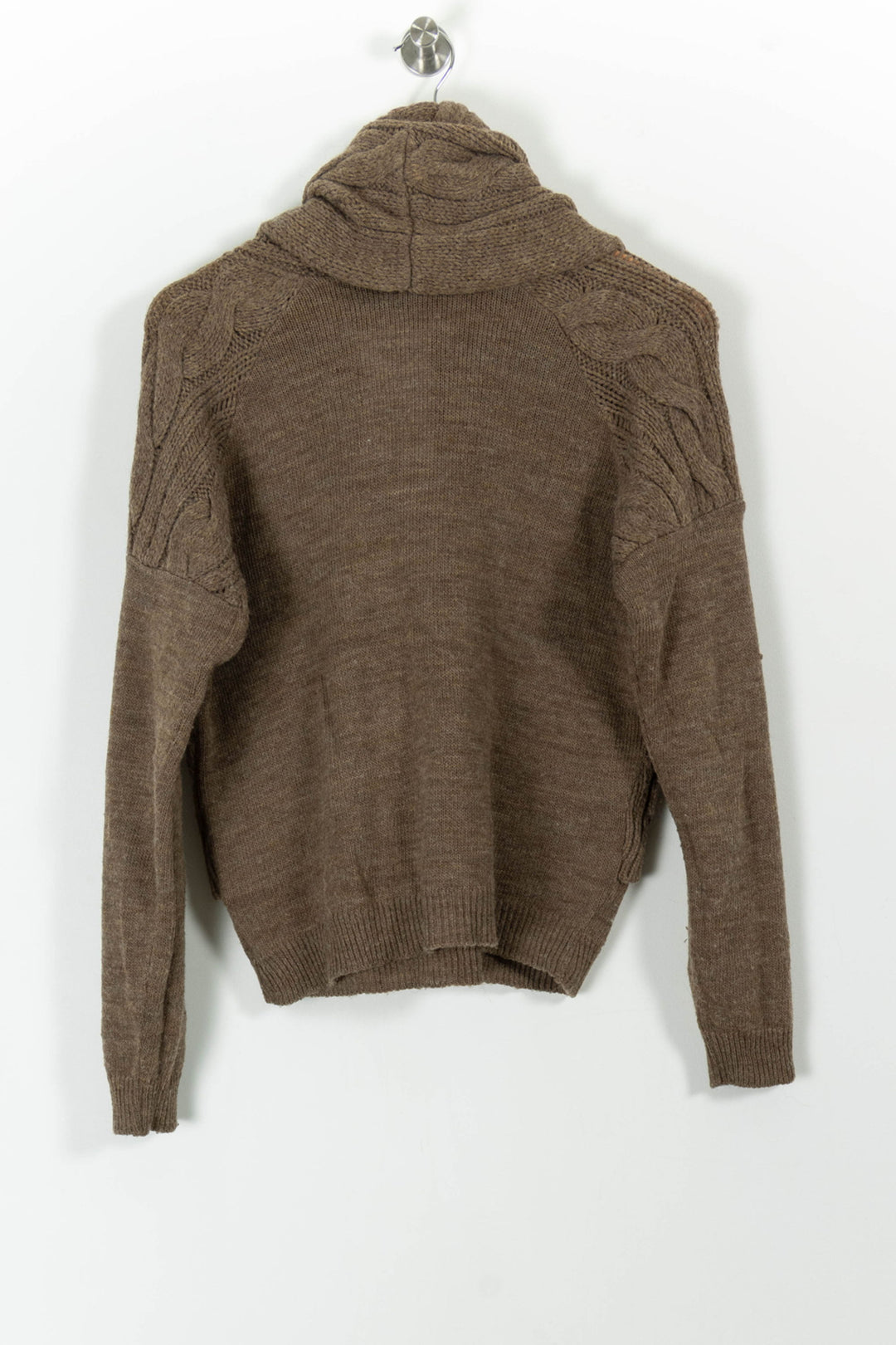 Pull Col Châle Marron - Taille L/40 de la marque La Fée Maraboutée | PARAD100506 - Vendu par Paradigme - Image 4