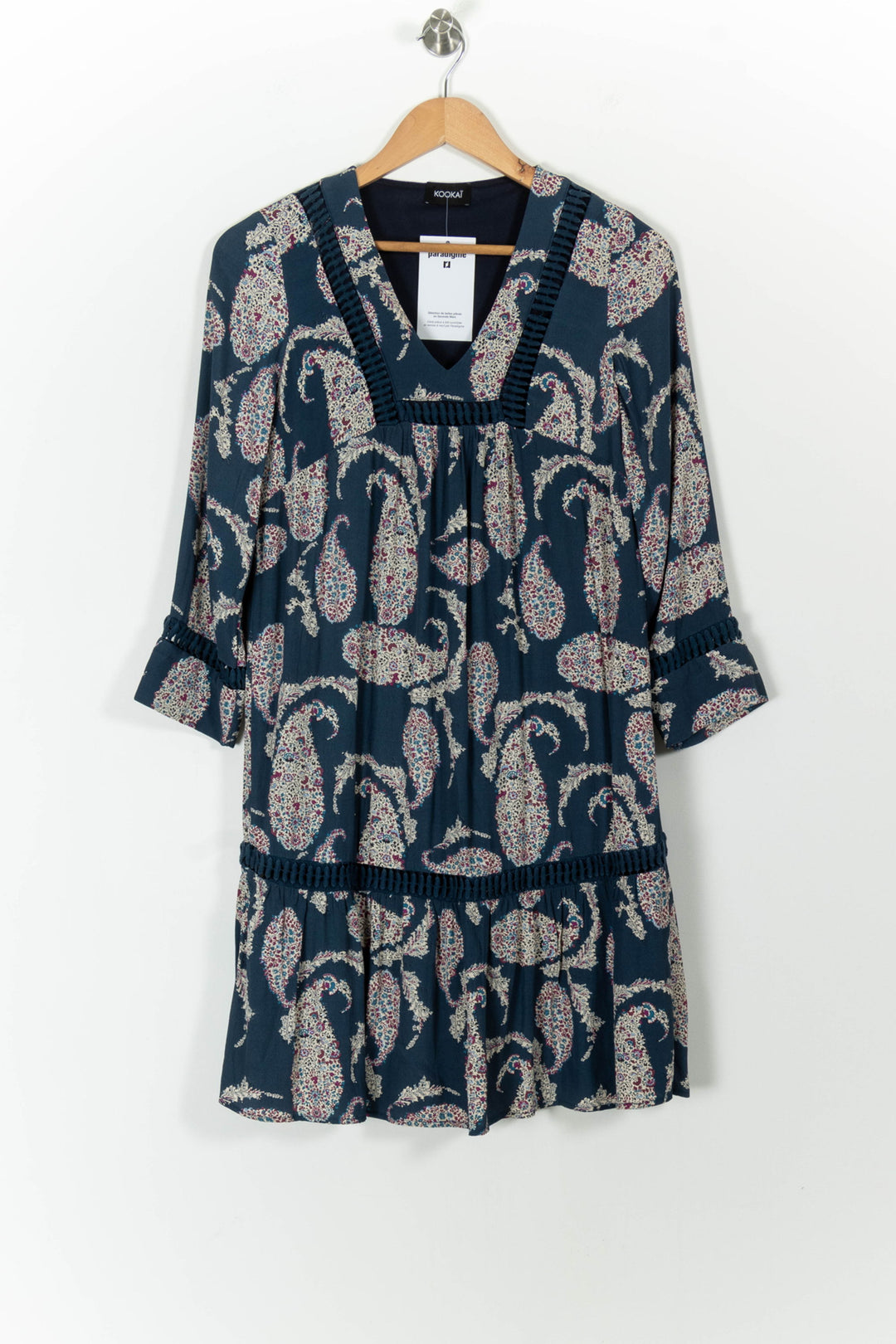 Robe Imprimée Bleue - Taille S/36 de la marque Kookai | PARAD100515 - Vendu par Paradigme - Image 2