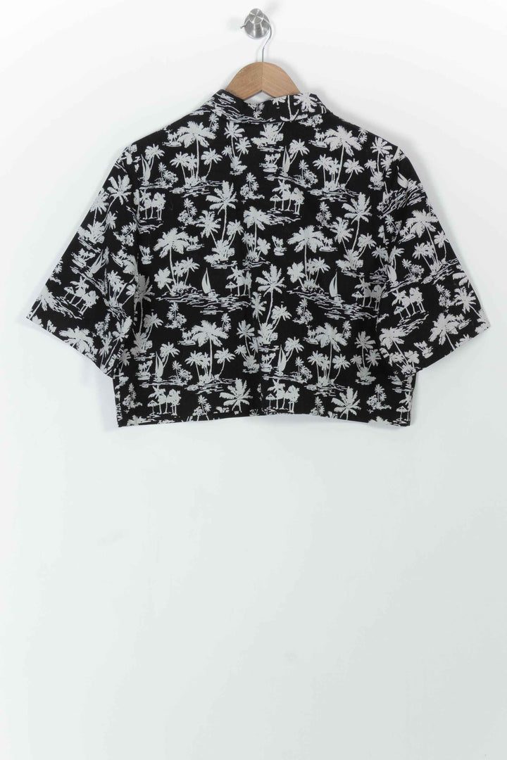 Chemise Hawaïenne Noire et Blanche - Taille L/40 de la marque Maje | PARAD100518 - Vendu par Paradigme - Image 4