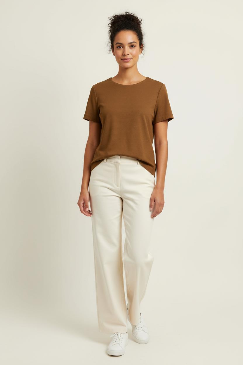 T-shirt Marron - Taille XL/42 de la marque Tara Jarmon | PARAD100521 - Vendu par Paradigme - Image 1