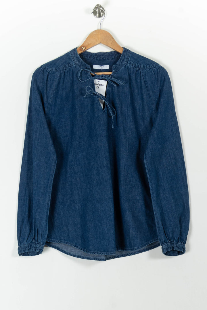 Blouse Bleue - Taille M/38 de la marque ZAPA | PARAD100523 - Vendu par Paradigme - Image 2