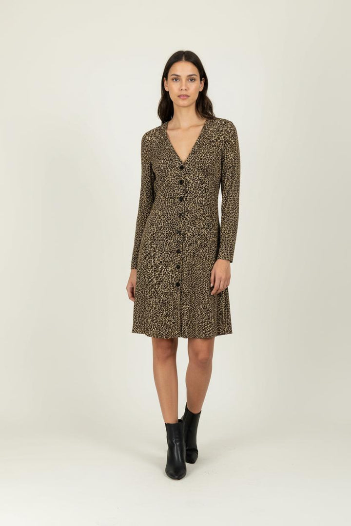 Robe Chemise Léopard Beiges et Noires - Taille S/36 de la marque ZAPA | PARAD100533 - Vendu par Paradigme - Image 1