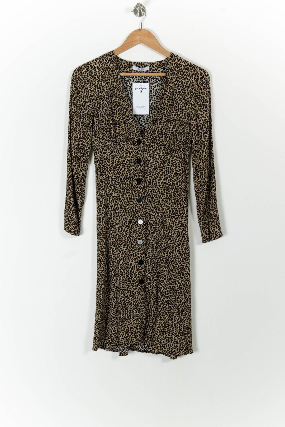 Robe Chemise Léopard Beiges et Noires - Taille S/36 de la marque ZAPA | PARAD100533 - Vendu par Paradigme - Image 2